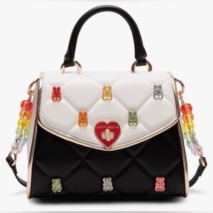 NWT BETSEY JOHNSON Beary Sweet Black and White Top Handle Bag
